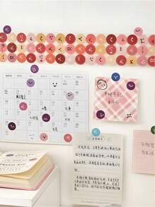 Set Of 500 Smile Face Expression Stickers, Creative Round Cute Sticker Decals For Decoration Of Small Designs, Bullet Journal Accessories Material, Diary Mood Recording Stickers