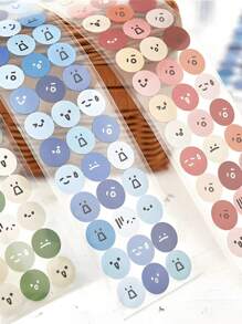Set Of 500 Smile Face Expression Stickers, Creative Round Cute Sticker Decals For Decoration Of Small Designs, Bullet Journal Accessories Material, Diary Mood Recording Stickers