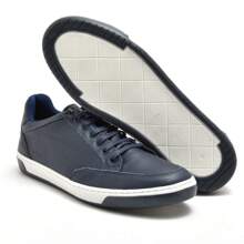 Quebec Men's Casual Shoes, Light, Soft, Comfortable, Leather - Màu xanh hải quân - Xem 2
