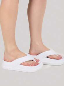 Women's Flat Cloud Clogs Platform Puff Comfortable Lightweight Flip Flops - trắng - Xem 3
