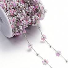 39.37 英寸不锈钢花朵串珠链，适用于 DIY 项链、手链、珠宝制作用品 - 不銹鋼/39.37英寸 - 查看 12