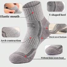 一双优质美利奴羊毛男女通用短袜 - 压缩支撑、厚垫、隐形设计，适合跑步、徒步旅行、篮球、户外活动 - 透气、吸湿排汗、防起泡、足弓支撑，适合男士 - 彩色 - 查看 8