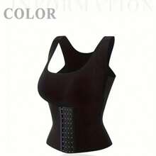 1pc 3-In-1 Women's Waist Trainer & Shapewear - Nylon Body Sculpting Corset For Tummy Control, Fitness Training Gear For Running, Weightlifting, Boxing, All Seasons - Multicolor - View 12