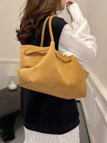 1pc Women Matte Leather Shoulder Bag, Retro Fashion Large Capacity Handbag With Dual Handles & Magnetic Closure, Suitable For Travel, Shopping, Dating, Gifts For Women, Teens, College Students, Office, School, Work, Commuting, Outdoor, Travel, Retro Inspired Bag For Women - Brown - View 5