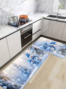 1 件圣诞快乐袜子、雪花室内门垫、入口地毯防滑地毯、家居装饰地毯、厨房客厅卧室地毯，适合圣诞节装饰圣诞礼物 - 多种尺寸可选 - 酒紅色 - 查看 5