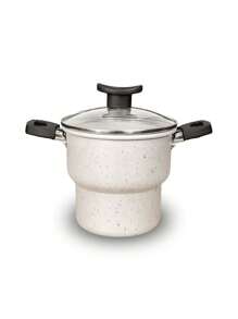 Non-Stick Couscous Pot With Glass Lid 14cm - Granite - View 4