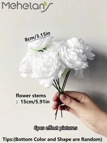 MEHELANY 38朵逼真丝绸牡丹花头，白色，高仿真，适用于婚礼派对装饰、蛋糕装饰、家居客厅桌面装饰、万圣节装饰、圣诞节装饰、秋季派对装饰、丰收餐桌摆饰、圣诞树/花环装饰 - 白色 - 查看 4