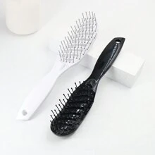 1pc Hair Brush, Professional Curved Vented Brush For Faster Blow Drying For Women, Men, Paddle Detangling Brush For Wet Dry Curly Thick Straight Hair - Multicolor - View 3