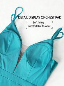 Elegancka damska sukienka z cekinami i dekoltem w serek, typu spaghetti, syrenka, na wieczorne przyjęcie