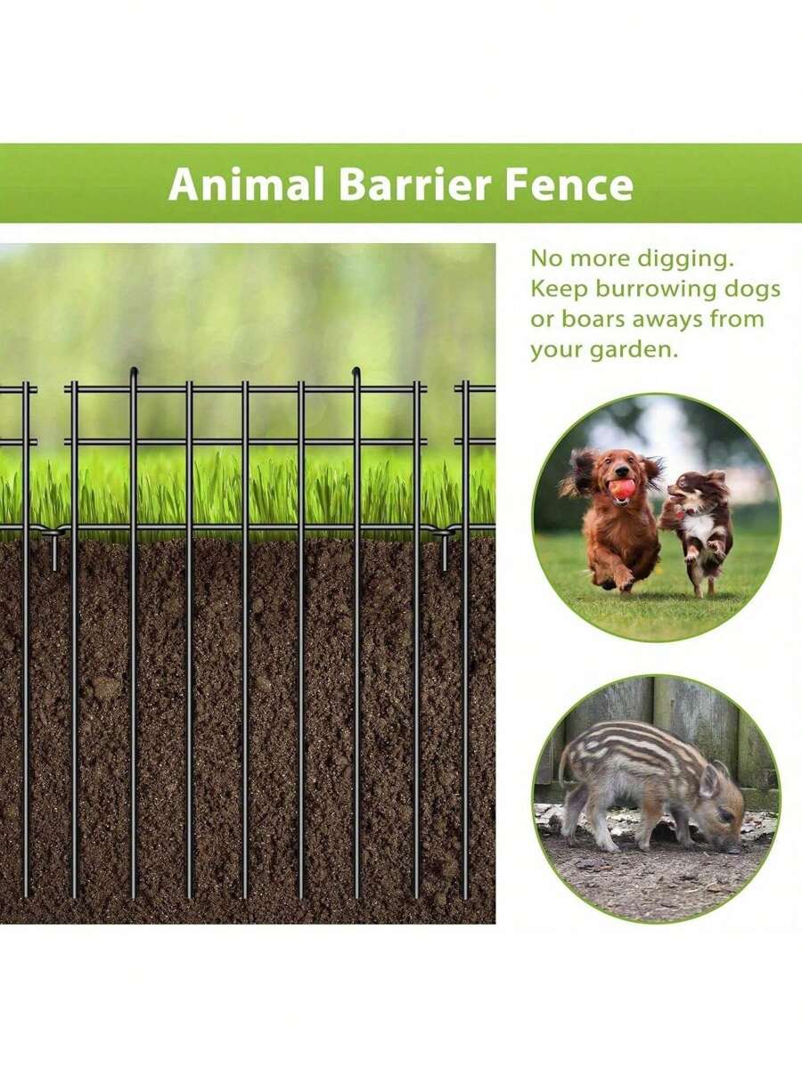 25 Panels Animal Barrier Fence For Dogs, Rustproof Metal Anti Doggie