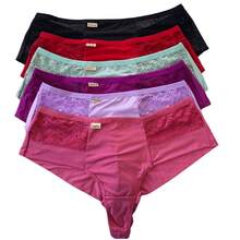 KIT Plus Size Panties Double String Wide Side Comfort Lingerie Women's Clothing Cheap - 彩色 - 查看 7