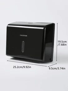 1pc Large Capacity Plastic Tissue Box Holder, Able To Contain 200+ Tissues, ABS High Hardness, With Drilling/No Drilling Installation Accessories, Multi-Color Option, Bathroom/Kitchen Wall Mount Waterproof Tissue Box Home Bathroom Decor Bathroom Organizer Fall Decor Back To School - Black - View 3
