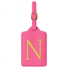 Personalized Initial Luggage Tags For Suitcases, Leather Letter Cute Luggage Tags With Privacy Name Card, Embroidered Monogrammed Travel Bag Backpack Tags Gifts For Women Kids Girls Teens (Rosered)Luggage Tag Travel Accessories Travel Essentials Travel Organizer For Beach Summer Vacation Back To School Bag For School School Accessories School Stuff - Hot Pink - View 21