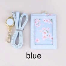 1 Pezzo Porta Card Rosa Con Lanyard, Carino Articolo Per Ufficio Scolastico Per Id Studente, Abbonamento Autobus, Badge Di Lavoro, Custodia Estetica Per Card