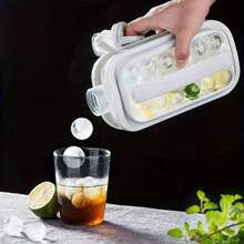 Two-In-One Folding Ice Cube Maker - Silicone Ice Tray With Ball Shape Space-Saving Design Easy Release Durable Plastic Material - White - View 2