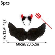 3 件套翅膀套装，天使翅膀，舞台表演道具，服装装扮道具万圣节 - 白色 - 查看 16