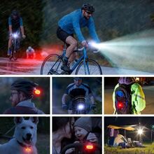NetHong Mountain Bike Lights USB Rechargeable Bicycle T6 LED Torch Front Rear Lamp Set - Black - View 12