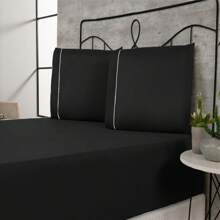 400 Thread Count Bedding Set With Elastic Band Hotel Standard All Sizes - Negro - Ver 2