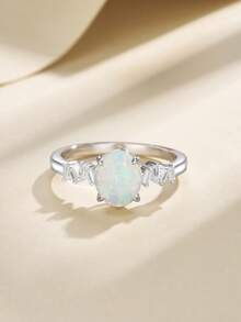 1 件 925 纯银天然澳大利亚珍珠蛋形鸡尾酒戒指，适合订婚、婚礼、生日礼物、派对、度假、奢华、现代、优雅 - 白色 - 查看 8