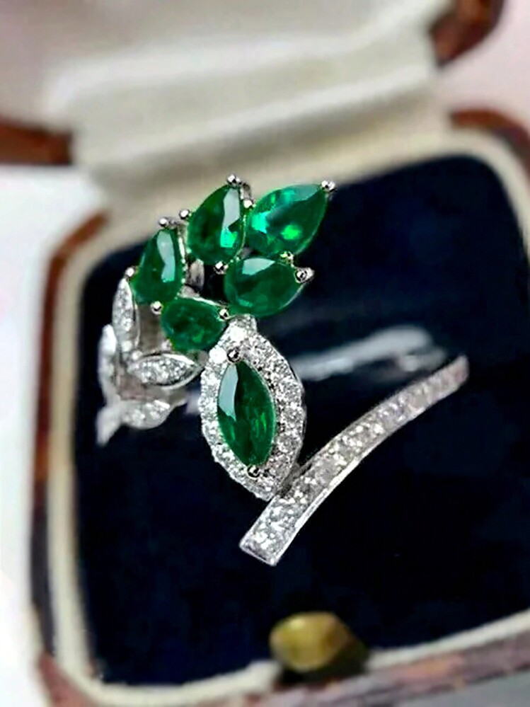 1 pieza Anillo de boda de estilo retro de plata de ley 925 con circonita cúbica, joyería fina para mujeres - 1# - Añade 12