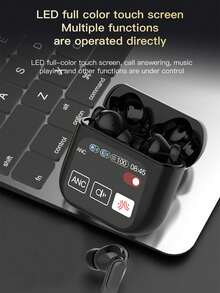 触屏无线耳机 入耳式立体声耳机 支持ANC主动降噪 ENC 通话降噪 LED全彩触屏 来电接听 可找耳机 游戏低延迟耳机 - 彩色 - 查看 2