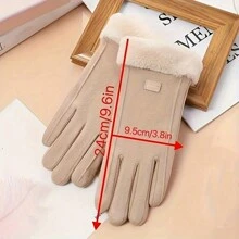 2pcs/1 Pair Winter Sports Warm Gloves, Women Windproof Waterproof Cold-Proof Cycling Driving Touchscreen Non-Slip Gloves