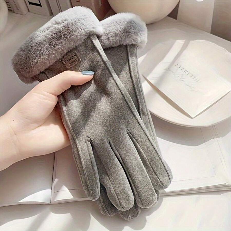 2pcs/1 Pair Winter Sports Warm Gloves, Women Windproof Waterproof Cold-Proof Cycling Driving Touchscreen Non-Slip Gloves