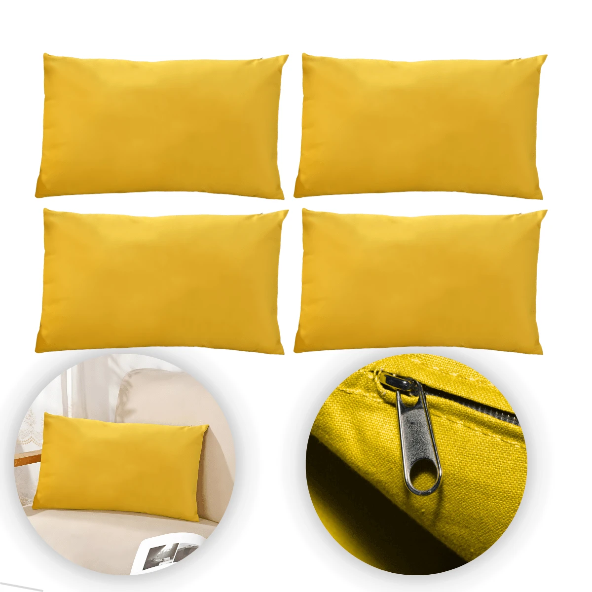 Kit 4 Rectangular Suede Cushion Covers Decoration 50cmX30cm - 查看 1