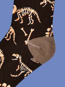 1 Pair Of Fun Cartoon Character Crew Socks - Soft Breathable  Blend Fabric, Comfy Casual Design, Novelty Pattern For Men Outdoor Wear All Seasons