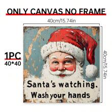 1 Biển báo theo dõi ông già Noel theo phong cách Rustic: Nghệ thuật treo tường ngày lễ, 7,87x7,87 inch, Gỗ có khung, Đồ trang trí Giáng sinh cổ điển, Phong cách trang trại, Đa năng, Độ dày 0,6cm, Nghệ thuật treo tường bằng vải canvas - Nhiều màu - Xem 15