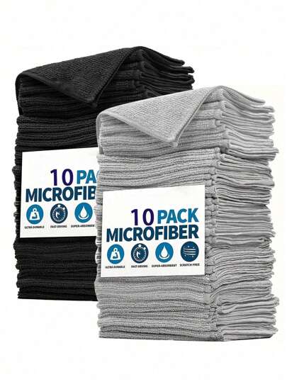 10pcs Kitchen Towels Set, Multi-Color Cleaning Cloths, Absorbent And Durable For Cleaning Glass, Countertops, Pots, Dishes, Faucets, Bathrooms, And Daily Use. Including Steel Wool Scrub Pads (3 Options)
