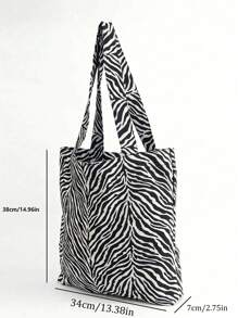 Women's Shoulder Bag, Women's Handbag, Solid Color Women's Bag, Suitable For Travel, Suitable For Shopping, Can Be Customized With Photos, DIY, Birthday Gift, Valentine's Day Gift, Gift For Girlfriend, Boyfriend, Kids, Mother's Day Gift, Father's Day Gift, Halloween Gift, Christmas Gift, Large Capacity, Foldable, Lightweight, Fashionable, Minimalist, Versatile - Black and White - View 9