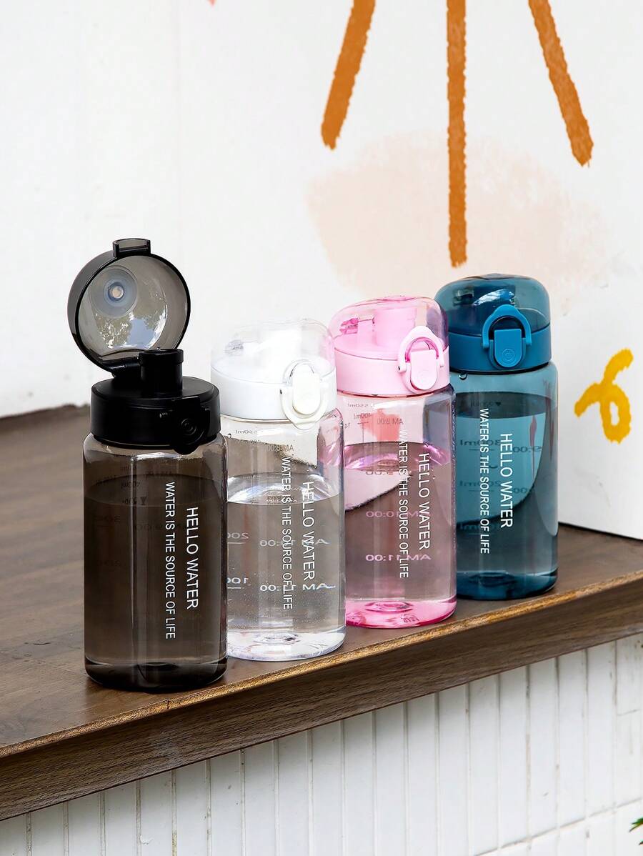 1pc Portable Water Bottle, Minimalist Sports Bottle, Reusable Water Bottle Suitable For Home, School, Outdoor, Camping And Other Occasions - Multicolor - View 1