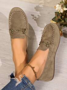 Slip-On Casual Loafers For Women, Breathable Driving Moccasins, New Autumn/Winter Retro British Style Suede Flat Shoes