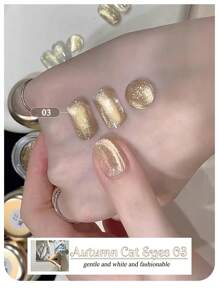 全新 2024 闪亮彩虹猫眼和玻璃珠蓝色猫眼指甲油凝胶，闪闪发光，配有 LED 灯泡和闪亮水钻，适合春夏美甲，美甲沙龙使用的紫外线凝胶抛光套装 - 彩色 - 查看 32