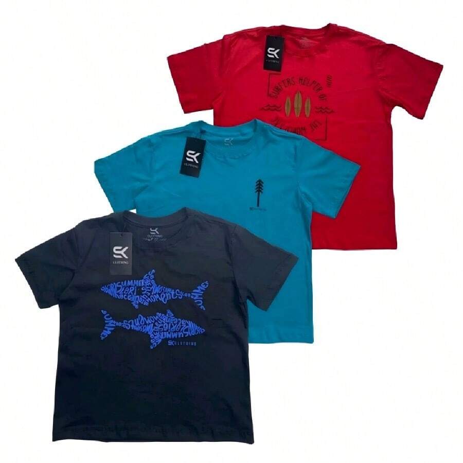 Shirt Children's T-Shirt Youth 2 4 6 8 10 12 14 16 Years Old, Colors And Styles Sold Randomly - 彩色 - 查看 1