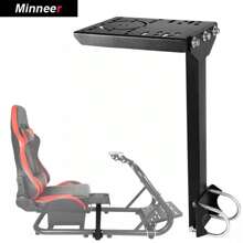 Minneer Gearshift Mount Fit For 50MM Round Tube Racing Simulator Cockpit Foldable, Racing Wheel, Steering Wheel Stand, Racing Lite Upgrade Flight Gear Shift Platform - Black - View 1