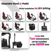 Minneer Gearshift Mount Fit For 50MM Round Tube Racing Simulator Cockpit Foldable, Racing Wheel, Steering Wheel Stand, Racing Lite Upgrade Flight Gear Shift Platform - Black - View 6