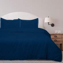 Juego de 3 piezas: Fundas nórdicas Royale Linens, Inc. de doble cepillado para cama matrimonial con cierre de cremallera - Marina de guerra - Ver 1