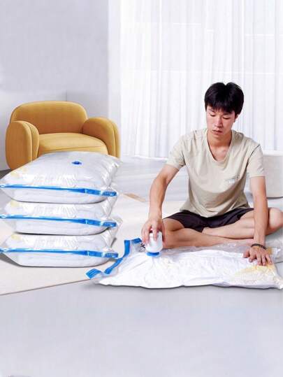 5pcs/3pcs/1pc Travel Compression Bags, Roll Up Travel Space Saver Bags For Luggage, Cruise Ship Essentials Cothes Decorations Autumn Decor Festival Decor Room Decor Home Decor Fall Decor Bedroom Decor(This Product Is Only Sold In Compressed Bags, And The Pictures And Other Items Are Just To Show The Functions Of This Product There Is No Air Pump ) Clothing Storage Box Closet StorageStorage ContainersLarge Capacity Organization And Storage Organizer Storage Containers Storage Bins For Bedroom Dorm For Blankets Beddings Comforter Pillow Toys