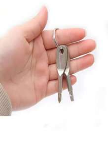 2 件便携式十字螺丝刀钥匙扣套装 - 多功能迷你袖珍维修工具小工具，适用于露营配件 - 彩色 - 查看 9