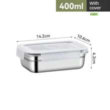 10/8/6/4/3/2/1件套不锈钢便当盒，厨房冰箱储存保鲜剂，学校午餐盒，餐食保鲜盒水果沙拉保鲜食品储存盒户外野餐食品保鲜盒谷物储存盒，防漏餐食准备午餐盒密封保鲜剂，厨房肉类、腌菜、水果和蔬菜保鲜， - 銀色 - 查看 18