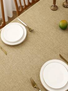 1件装防水、防溅、防污加厚仿亚麻长方形桌布，质朴纯色粗麻布，抗撕裂且耐用，适用于餐桌、厨房、咖啡馆、家庭晚餐、餐饮服务、露台、婚礼、早午餐、农舍、下午茶、派对、自助餐等多种场合。 - 薑黃 - 查看 6