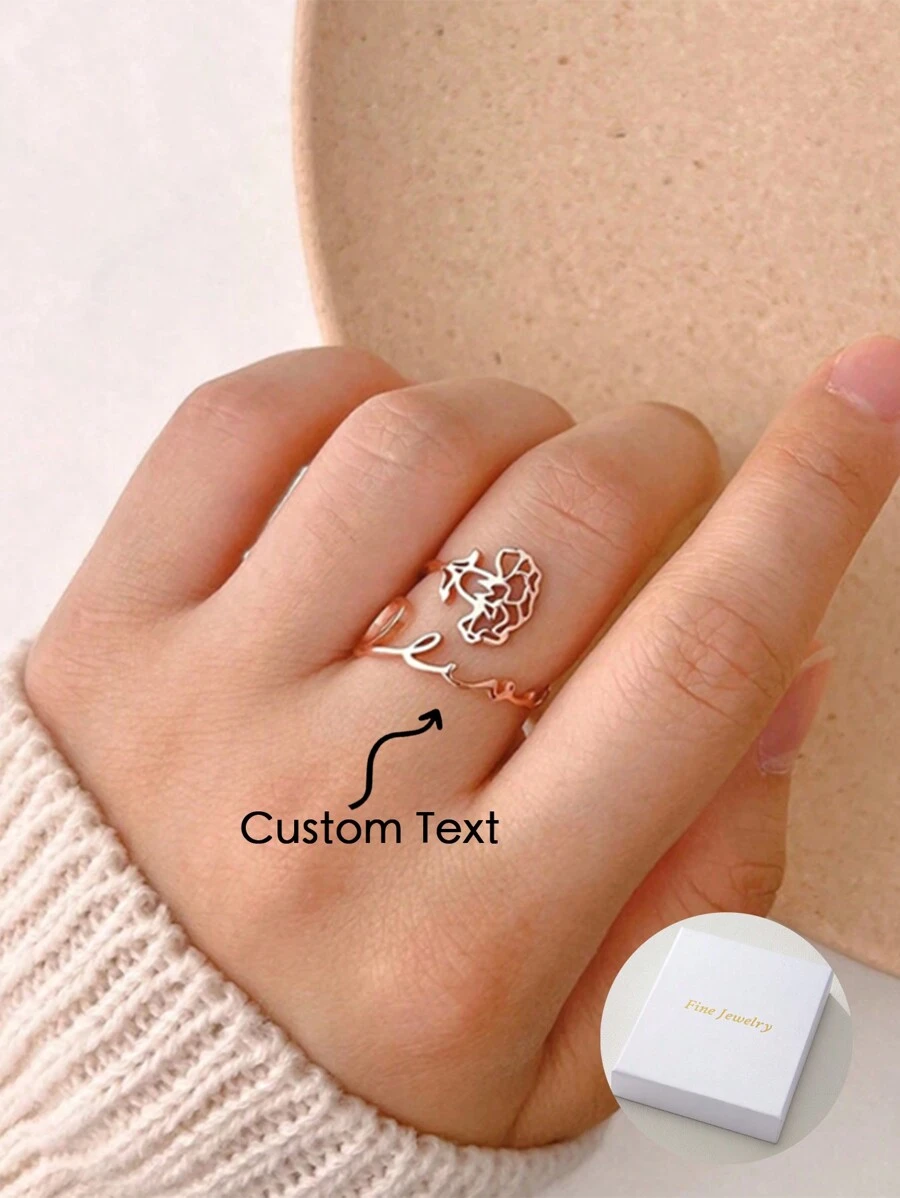 Mysterious And Elegant, Romantic And Fantastic, The Flower Is Born In December. The Adjustable Stainless Steel Ring With A Flower Opening Can Be Customized With English Names. It Is A Delicate Birthflower Text Ring That Can Be Given To Her. It Is A Versatile Jewelry Accessory For Daily Banquets And Vacations, And Is Very Suitable As A Creative Surprise Gift For Loved Ones