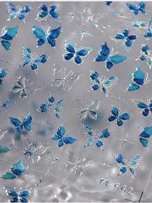 1pc Hot Stamping Nail Sticker, Luxury Butterfly Adhesive Nail Sticker, 5D Jelly Gel Nail Sticker Series, DIY - Multicolor - View 3