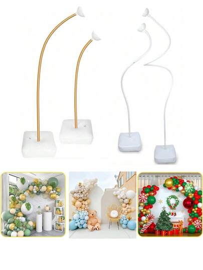 1 Set 2.5m/1.5m Balloon Arch Kit Free Bending Shape Deformation Balloon Column Stand Half Arch Balloon Stand With Base Balloon Arch Frame For Wedding Graduation Bride Shower Birthday Decoration(White And Glod ),Christmas