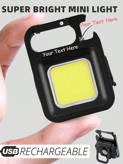 1 peça chaveiro mini cob super brilhante personalizado lanterna estilos personalizados lâmpada de carregamento luzes de acampamento com ímã 4 modos de iluminação para acampamento uso doméstico presentes para amigo marido, acessórios de acampamento
