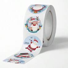 1000pcs Roll Cartoon Merry Christmas Sticker Santa Adhesive Decorative Stickers For Xmas Gifts Envelop Seals Cards Packages,Christmas - Multicolor - View 6