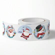 1000pcs Roll Cartoon Merry Christmas Sticker Santa Adhesive Decorative Stickers For Xmas Gifts Envelop Seals Cards Packages,Christmas - Multicolor - View 7