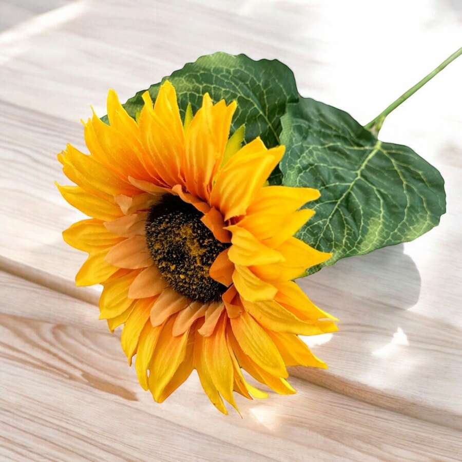 Large Artificial Sunflower Stem Decoration 70cm - Màu vàng - Xem 1